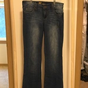 NICOLE KUT high rise bootcut blue faded jeans